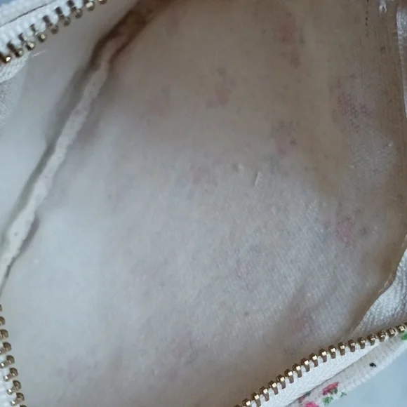 SEZANE FROUSFROUS CANVAS POUCH floral zippered ruffle bag cottagecore pi… - Picture 5 of 5